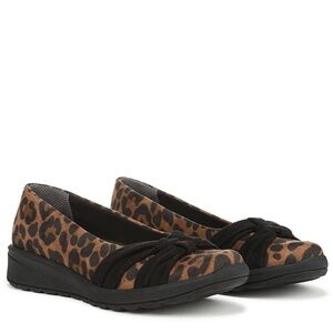 NEW! LifeStride Women's Glamour Ballet Flat Brown Leopard 6 M - Washable!